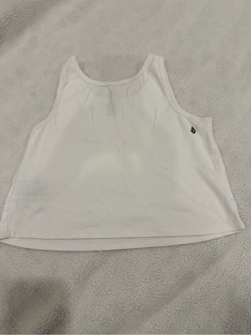 Volcom White Ribbed Cropped Tank - Picture 2 of 3